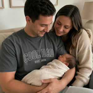 Custom Embroidered Cool Dad Est T-Shirt or Sweatshirt, Father's Day Gifts For Dad Who Wants Nothing