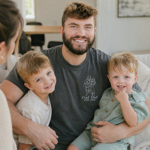 Personalized Cool Dad Photo Gift for Husbands Father's Day with Embroidered Outline T-Shirt