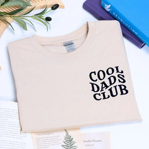 Custom embroidered Cool Dads Club shirt with kid name on sleeve