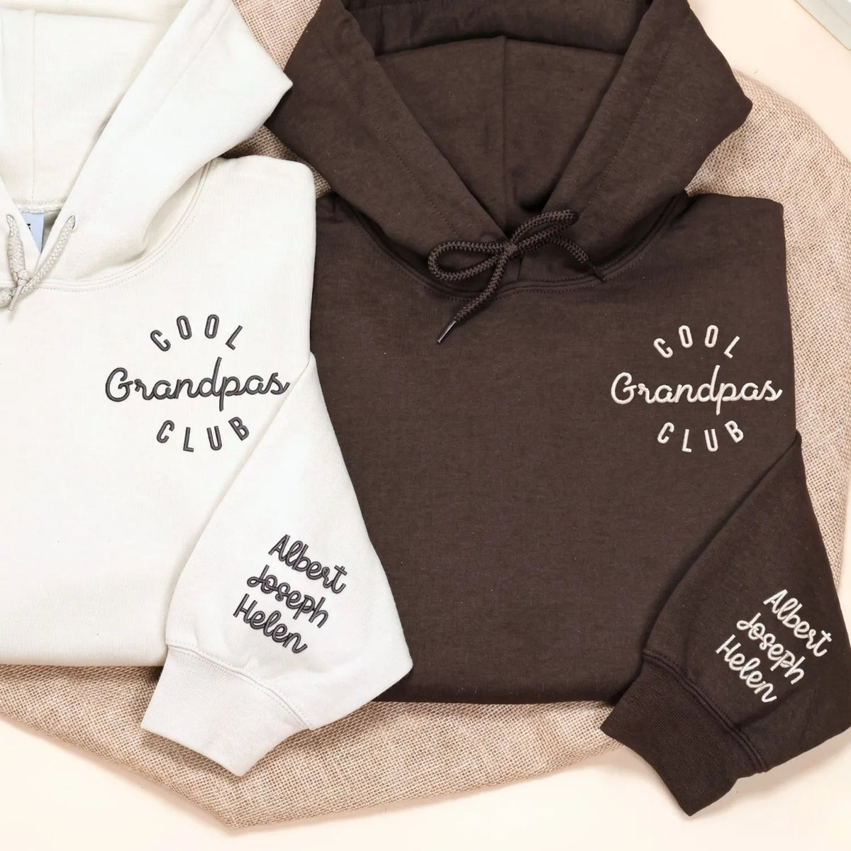 personalized embroidered cool grandpa sweatshirt with custom name and year gift hoodie for first time grandpa