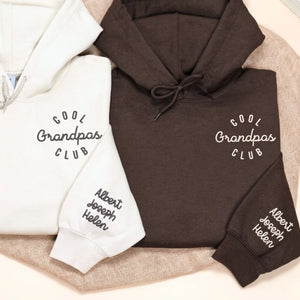 personalized embroidered cool grandpa sweatshirt with custom name and year gift hoodie for first time grandpa