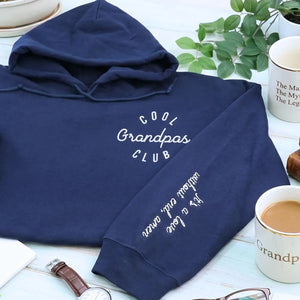 personalized embroidered cool grandpa sweatshirt with custom name and year gift hoodie for first time grandpa