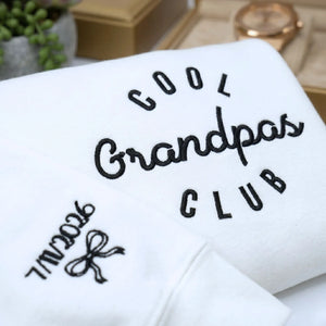 personalized embroidered cool grandpa sweatshirt with custom name and year gift hoodie for first time grandpa