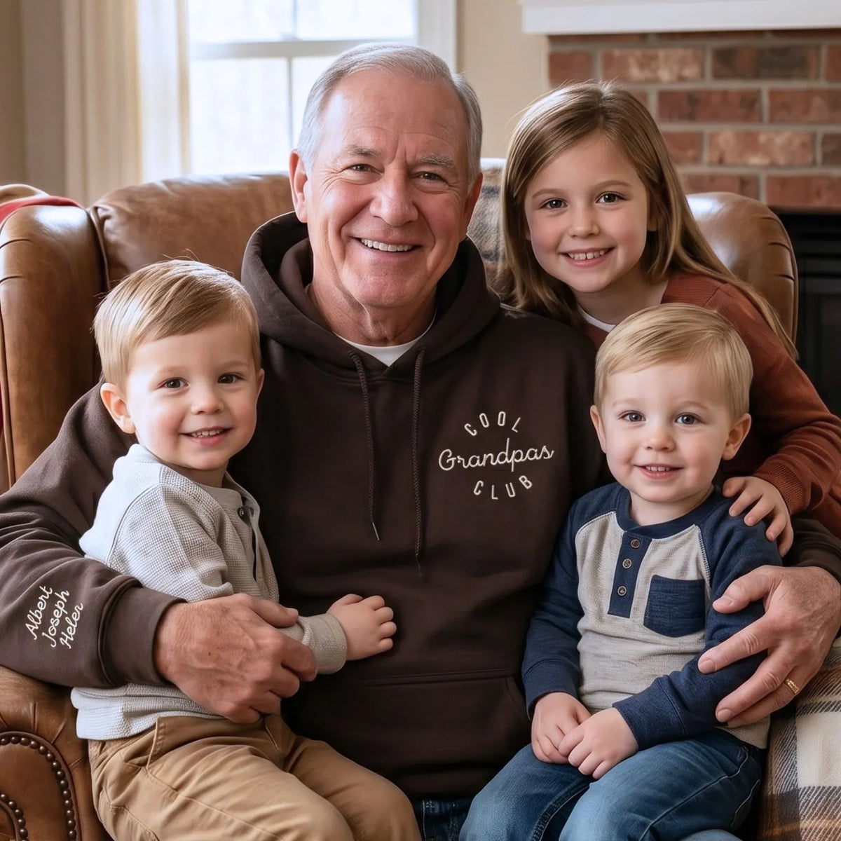 personalized embroidered cool grandpa sweatshirt with custom name and year gift hoodie for first time grandpa