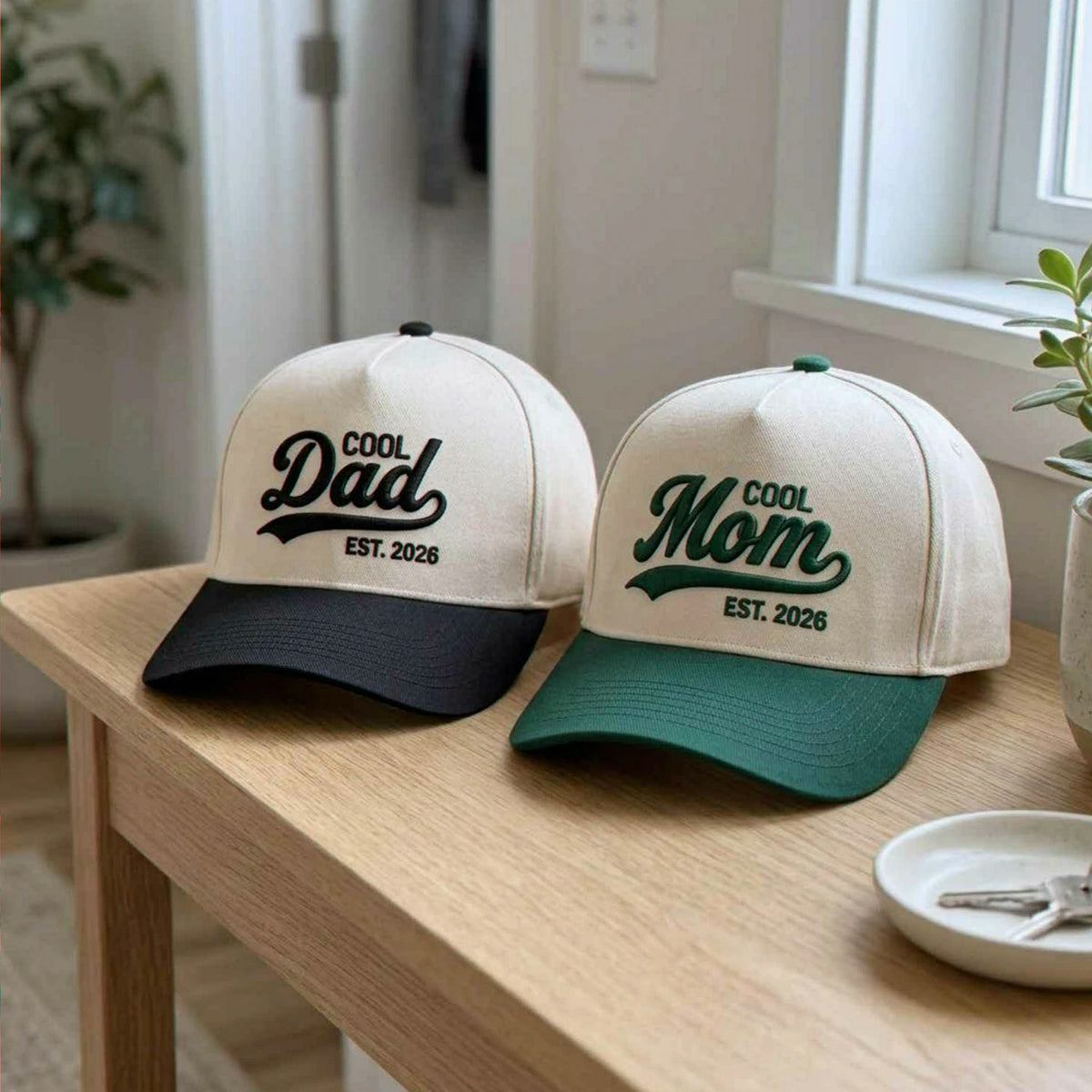 Matching Cool Mom and Cool Dad Snapback Hat, Embroidered Mom Dad Baseball Cap, Mom Dad To Be Gift