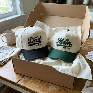Matching Cool Mom and Cool Dad Snapback Hat, Embroidered Mom Dad Baseball Cap, Mom Dad To Be Gift