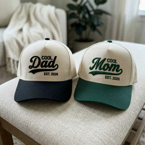 Matching Cool Mom and Cool Dad Snapback Hat, Embroidered Mom Dad Baseball Cap, Mom Dad To Be Gift