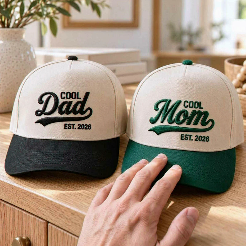 Matching Cool Mom and Cool Dad Snapback Hat, Embroidered Mom Dad Baseball Cap, Mom Dad To Be Gift