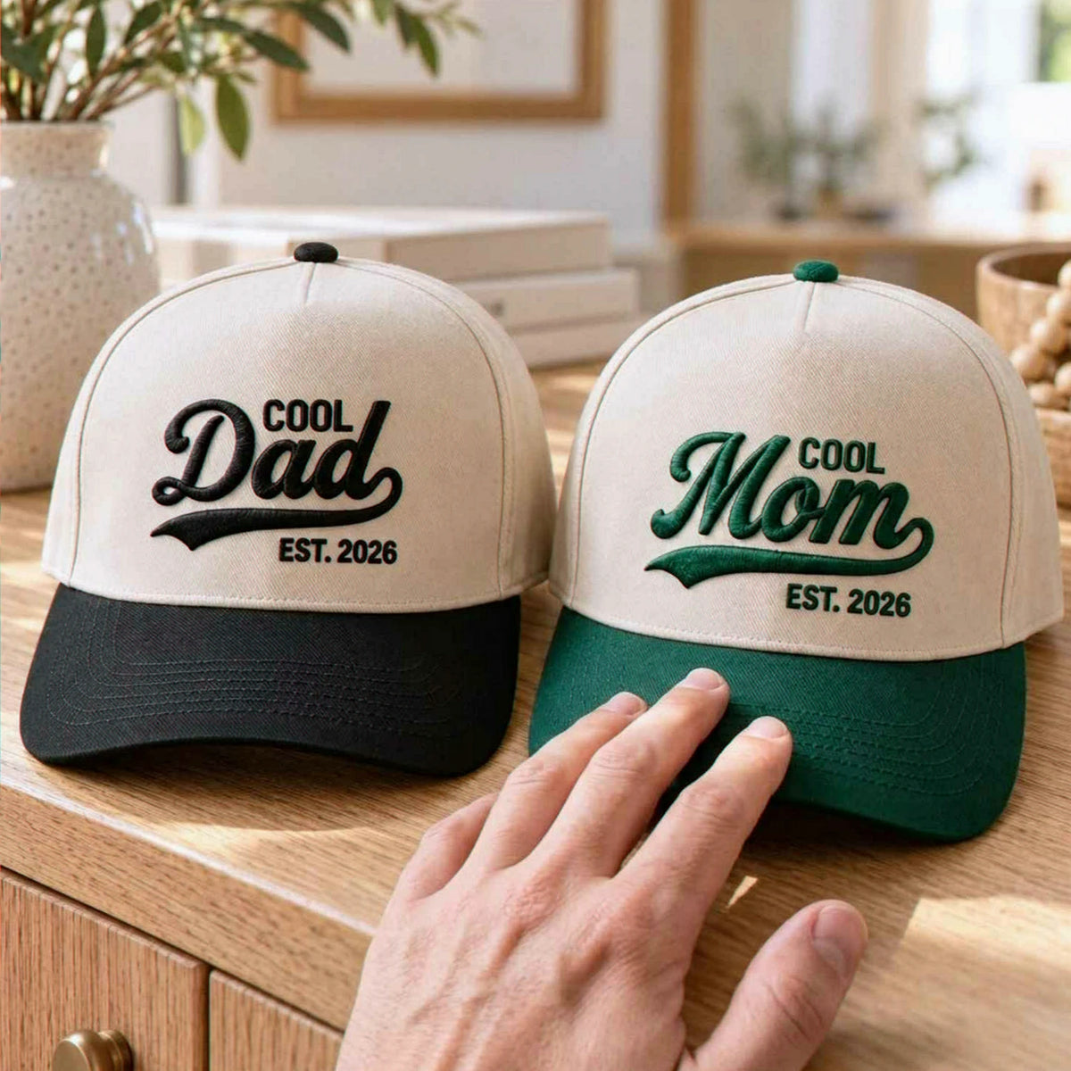 Matching Cool Mom and Cool Dad Snapback Hat, Embroidered Mom Dad Baseball Cap, Mom Dad To Be Gift
