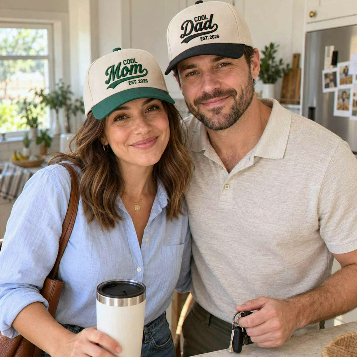 Matching Cool Mom and Cool Dad Snapback Hat, Embroidered Mom Dad Baseball Cap, Mom Dad To Be Gift