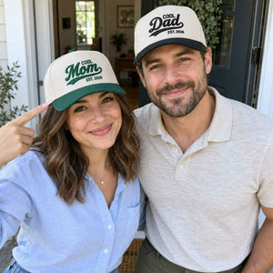 Matching Cool Mom and Cool Dad Snapback Hat, Embroidered Mom Dad Baseball Cap, Mom Dad To Be Gift