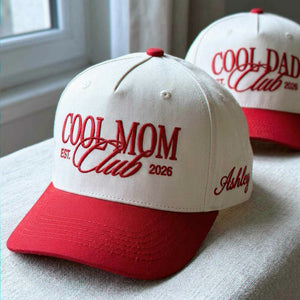 Cool Mom Club and Cool Dad Club Snapback Hat, Embroidered Est Year Baseball Cap, New Mom and Dad Gifts