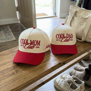 Cool Mom Club and Cool Dad Club Snapback Hat, Embroidered Est Year Baseball Cap, New Mom and Dad Gifts
