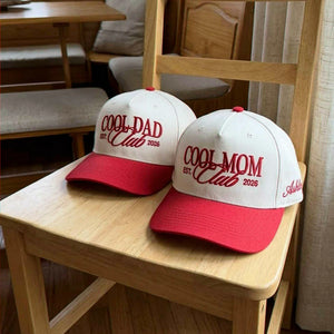 Cool Mom Club and Cool Dad Club Snapback Hat, Embroidered Est Year Baseball Cap, New Mom and Dad Gifts