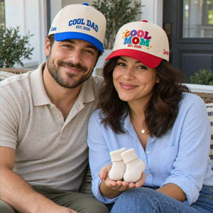 Matching Cool Mom Cool Dad Snapback Hat, Embroidered Est Year Baseball Cap, New Parents Gifts