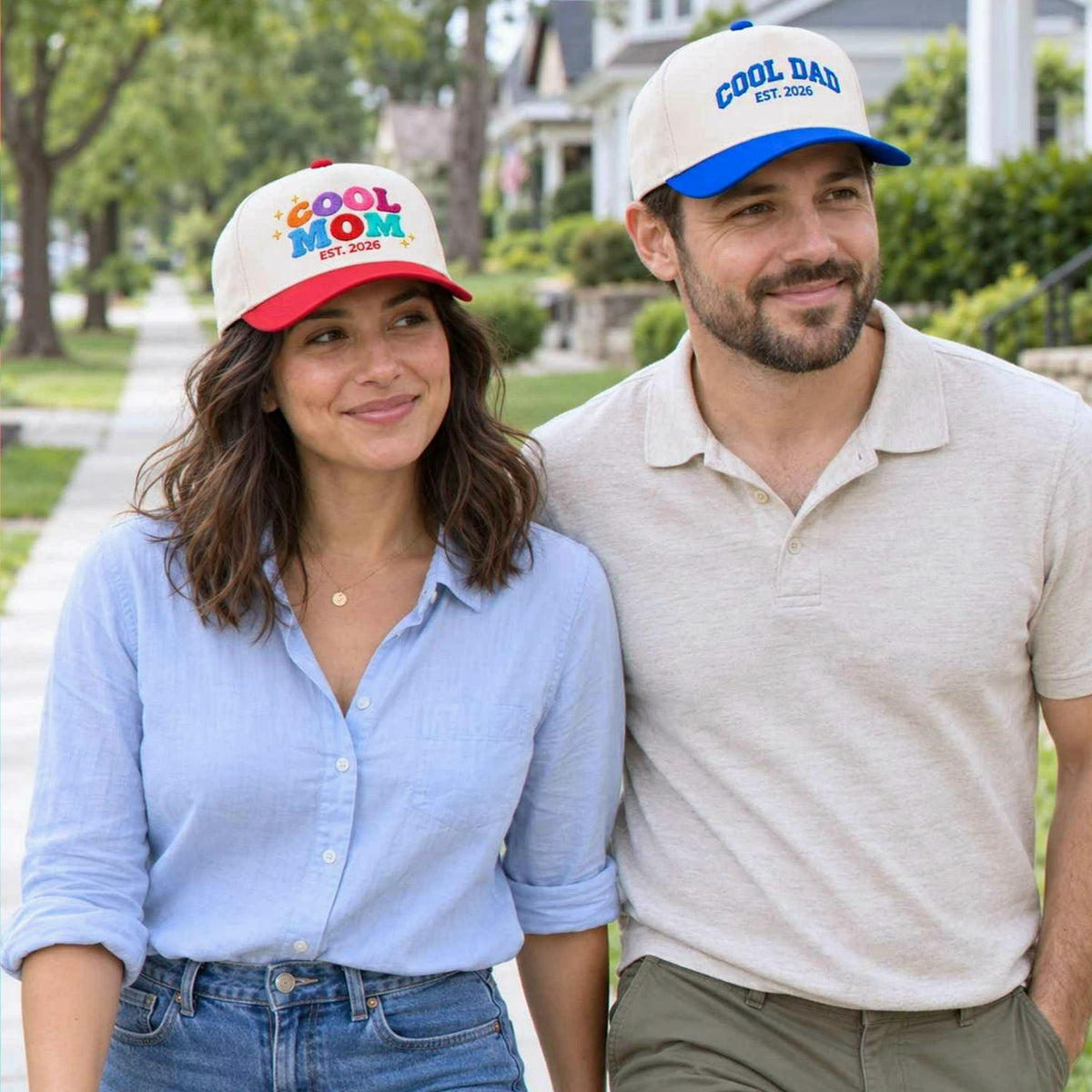 Matching Cool Mom Cool Dad Snapback Hat, Embroidered Est Year Baseball Cap, New Parents Gifts