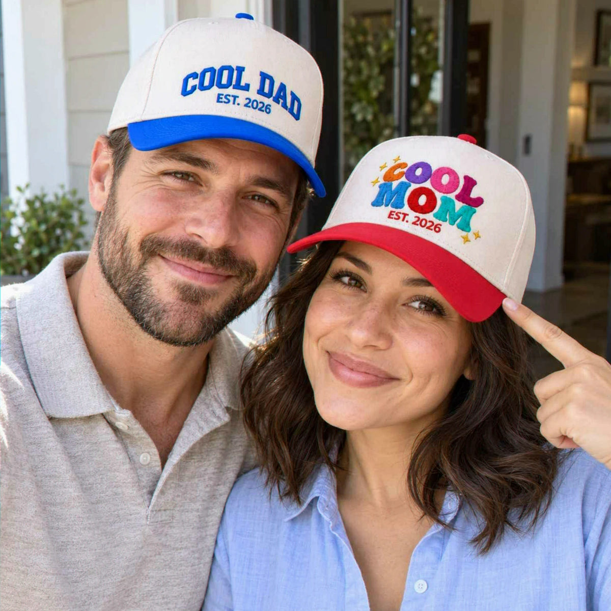 Matching Cool Mom Cool Dad Snapback Hat, Embroidered Est Year Baseball Cap, New Parents Gifts