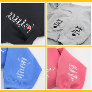 Custom Embroidered The Cool Mom Sweatshirt with Kids Name on Sleeve, Personalized Gift for Wife from Husband