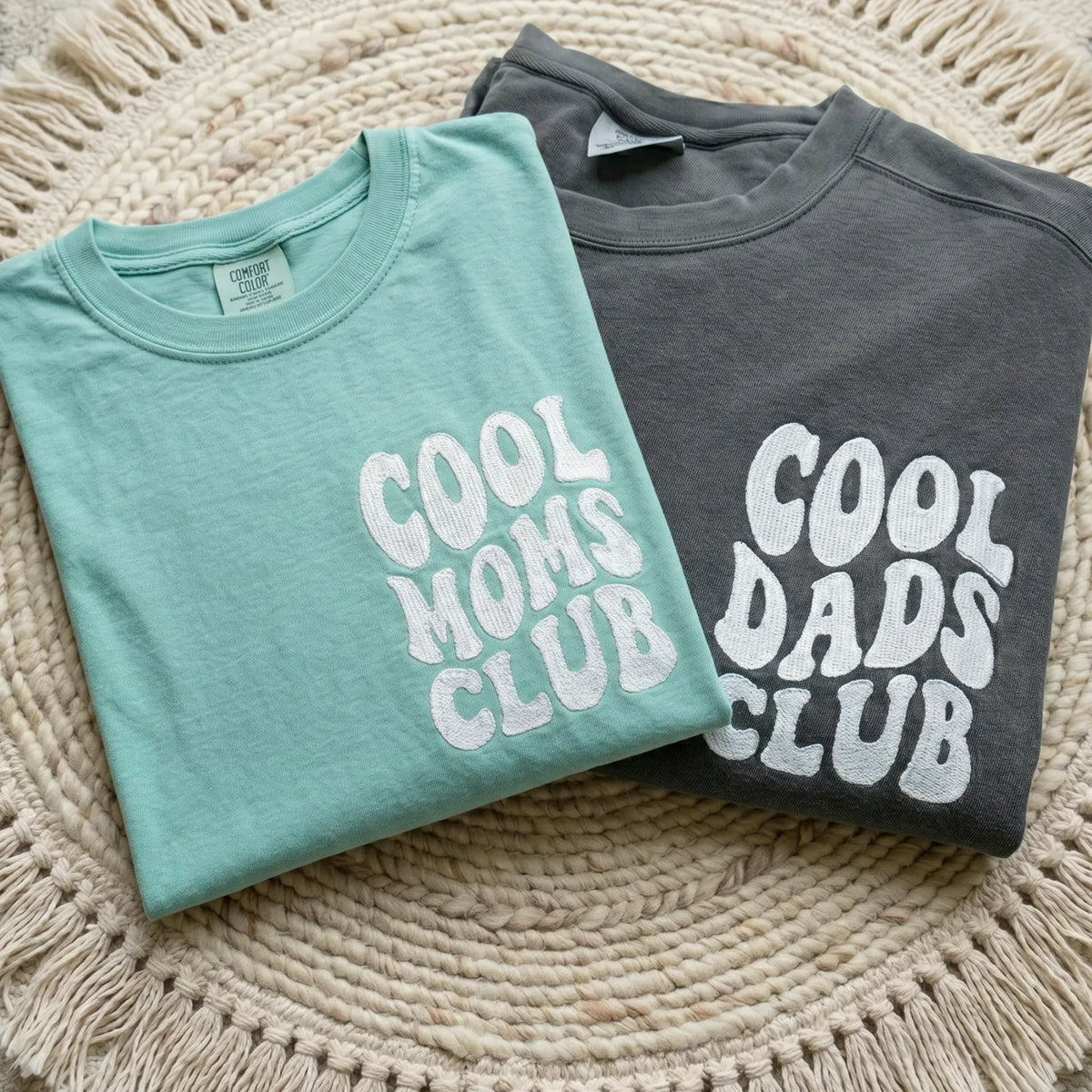 Cool Moms Club Sweatshirt or T-Shirt with Embroidered Kids Names on Sleeve