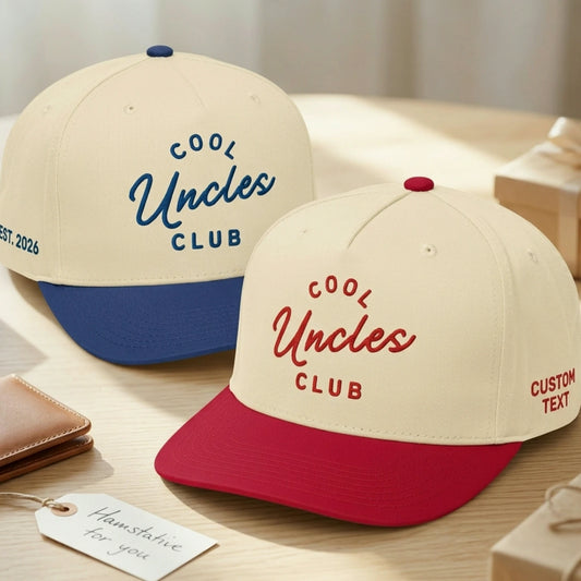 Cool Uncles Club Snapback Hat - Embroidered Cap for New Uncle Golf Gift