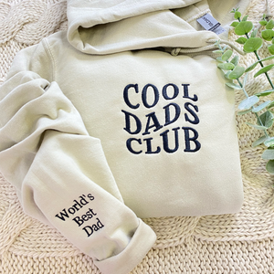 Cool Dads Club Sweatshirt or Hoodie with Embroidred Kids Names or Quote on Sleeve