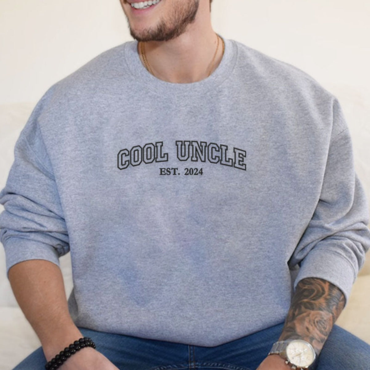 Custom Embroidered Cool Uncle Club Varsity Sweatshirt - Join