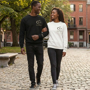 Custom Embroidered Couple Initials Monogram Heart Sweatshirt or Hoodie, 1st Anniversary Gift For Couples