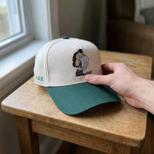 Custom Couple Portrait Snapback Hat, Embroidered Cap from Photo with Custom Text, Anniversary Gift for Husband