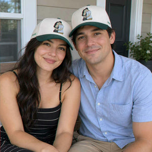 Custom Couple Portrait Snapback Hat, Embroidered Cap from Photo with Custom Text, Anniversary Gift for Husband