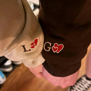 Custom Embroidered Love Valentine Portrait Photo Sweatshirt, 1st Anniversary Gift for Couple