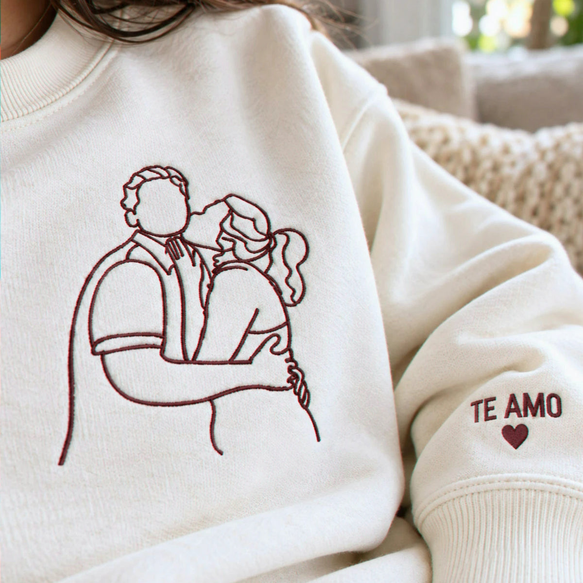 Personalized Anniversary Gifts for Couples, Custom Embroidered Sweatshirt / Hoodie Matching Wedding 1 - 50 Year
