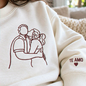 Personalized Anniversary Gifts for Couples, Custom Embroidered Sweatshirt / Hoodie Matching Wedding 1 - 50 Year