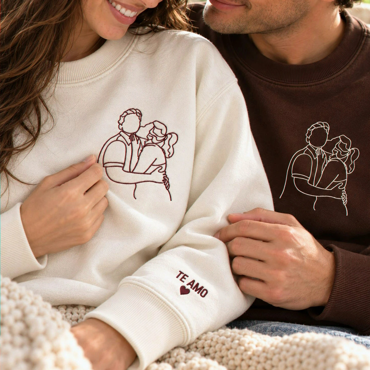Personalized Anniversary Gifts for Couples, Custom Embroidered Sweatshirt / Hoodie Matching Wedding 1 - 50 Year