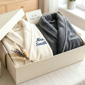 Custom Embroidered Robes for Couples, Personalized Mr & Mrs Robes for Newlyweds, Bridesmaids, Just Married Wedding Gift