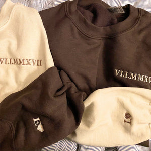 Embroidered Roman Numeral Hoodies, Matching Anniversary Hoodies - Embroly