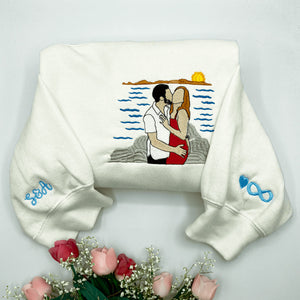 Personalized Anniversary Gifts for Couples, Custom Embroidered Sweatshirt / Hoodie Matching Wedding 1 - 50 Year