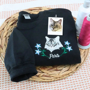 Matching cat lover sweatshirt and hat set in soft cozy fabric for women