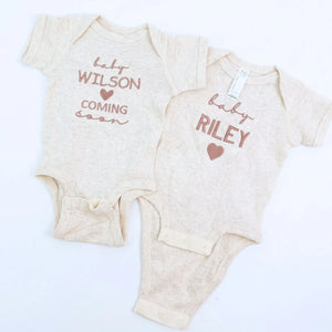 custom embroidered baby name onesie for newborn coming home outfit soft personalized baby gift