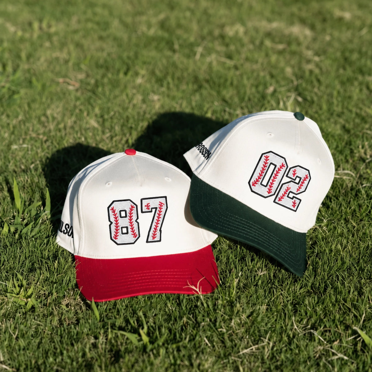 Custom Baseball Number Snapback Hats - Embroidered Your Text, Name, Logo on Front, Side & Back