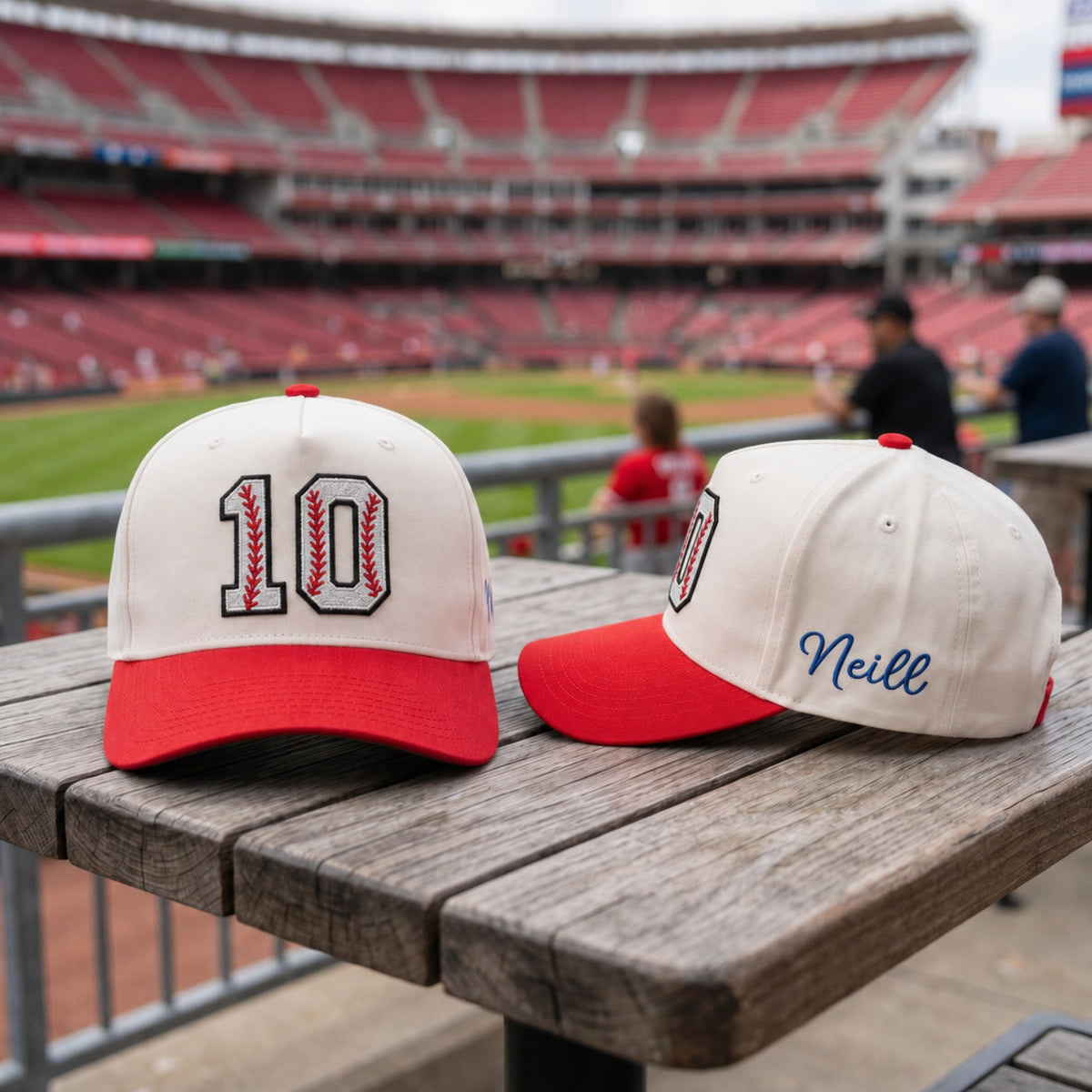Custom Baseball Number Snapback Hats - Embroidered Your Text, Name, Logo on Front, Side & Back
