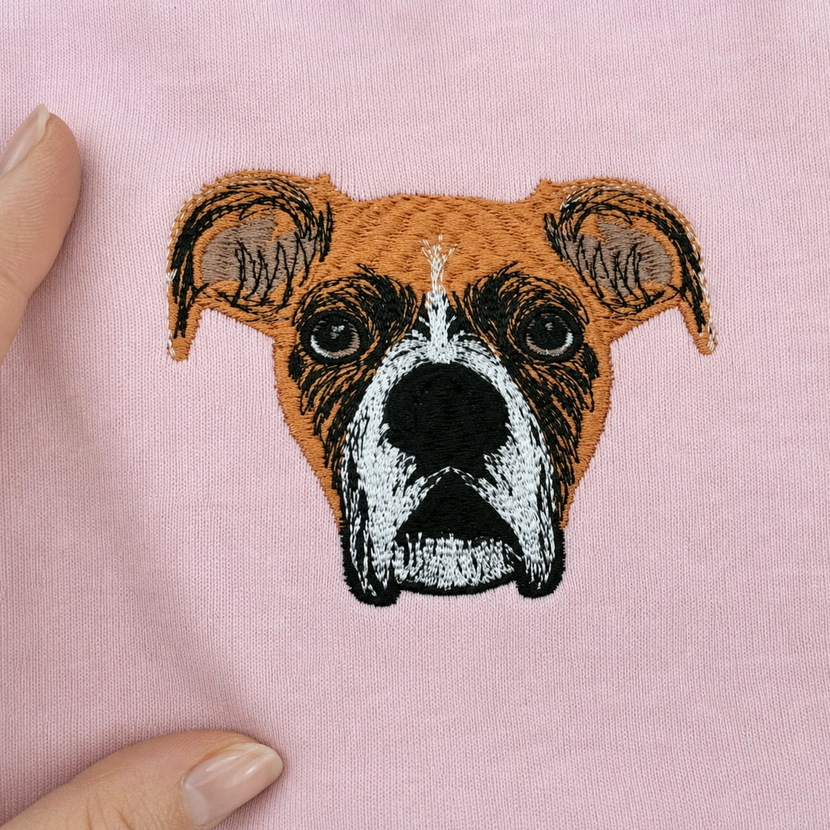 Custom Boxer Portrait T-Shirt for Dog Lover - Embroidered Pet Photo Full Color Tee & Name - Personalized Dog Parent Gift