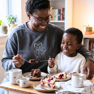 custom boy mom embroidered sweatshirt with child portrait from photo