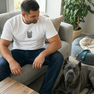 Custom Cane Corso Portrait T-shirt for Dog Lover - Embroidered Pet Photo Full Color Pullover & Name - Dog Parent Gift