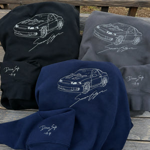 Custom Embroidered Car Hoodie, Sweatshirt, Personalized Car Gifts for Him
