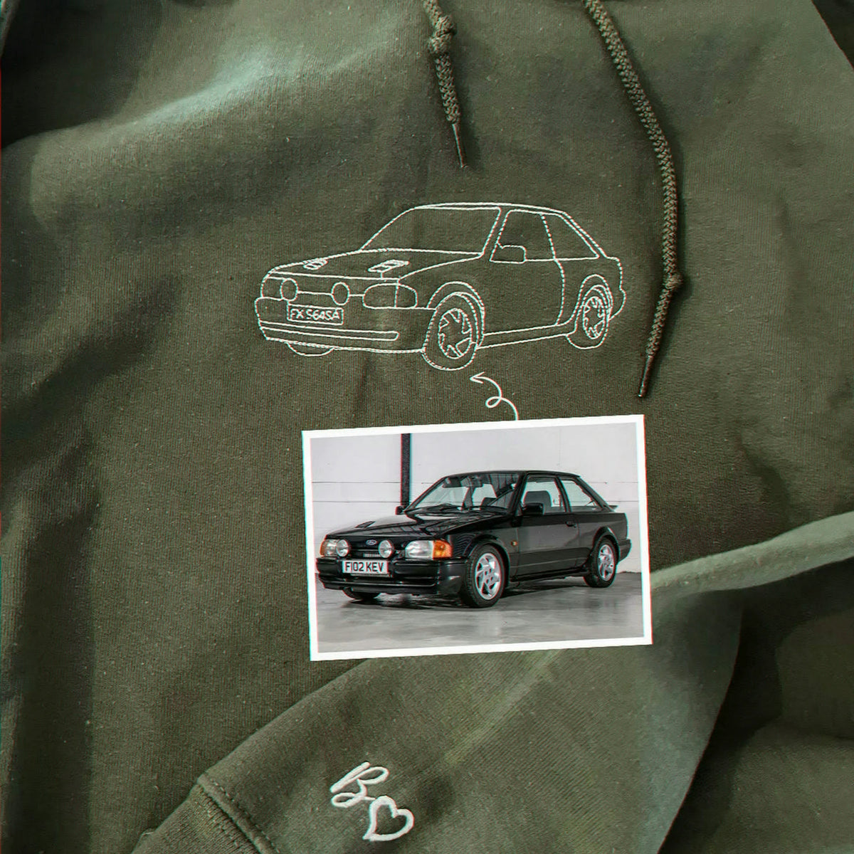 Custom Embroidered Car Hoodie, Sweatshirt, Personalized Car Gifts for Him