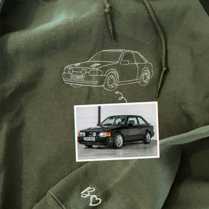 Custom Embroidered Car Hoodie, Sweatshirt, Personalized Car Gifts for Him