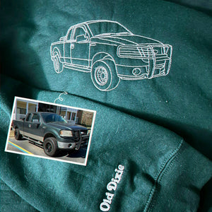 Custom Embroidered Car Hoodie, Sweatshirt, Personalized Car Gifts for Him