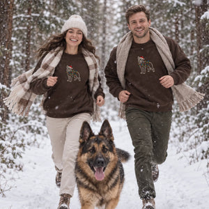 Custom Christmas Dog Outline Sweatshirt, Embroidered Pet Photo with Holiday Lights Sweater, Festive Mom Gift