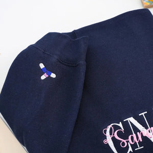 Custom Embroidered CNA Nursing Name Quarter Zip Sweatshirt, Gift for Nursing Assistant, Nurse Week, Birthday