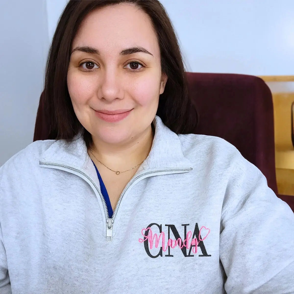 Custom embroidered CNA sweatshirt – perfect nursing graduation gift